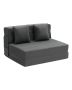 Rozkładana sofa dwuosobowa 3 w 1, ciemnoszara, z materiału viscoelastic
