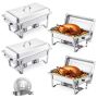 Buffet warmer with 4 stainless steel pans, 8 L