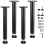 Nogi do stołu ze stali regulowanej, czarne, 406,4 mm, 4 szt., udźwig 1200 funtów