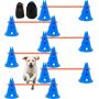 Dog agility obstacle set, 12 cones and crossbar, 6 pcs.