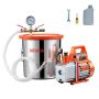 Vacuum chamber 11.36 L with pump, stainless steel, vacuum cleaner with tempered glass lid