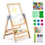 Children's wooden easel 2in1 with magnetic white and chalk board