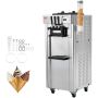 Commercial soft ice cream machine, 3 flavors, 2x4.3 L, stainless steel