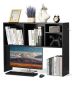 Настольная деревянная книжная полка, 1 ярус, черная, 37x9,4x28,7 см