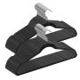 Black velvet hangers for 11 kg load, 50 pcs., swivel, non-slip