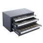 Tap dispenser cabinet for steel 3-24 mm, 29 compartments, 3 drawers