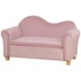 Sofa dziecięca Homcom 84x41,5x48,5cm, różowo-jasnobrązowa