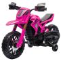 Motocykl elektryczny dla dzieci, z kółkami bocznymi, różowy, 105 × 57 × 62 cm