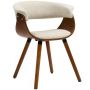 Dining chair, Curved backrest, Beige/brown, 62 × 75 × 55 cm