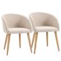 Dining chairs, 2 pcs, Beige, 55 × 74 × 56 cm