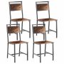 Dining chairs VEVOR DA270, 4 pcs, black/brown, 48 × 86.5 × 38 cm