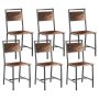 Dining chairs VEVOR DA270, 6 pcs, black/brown, 48 × 86.5 × 38 cm