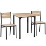 Dining set, 3 pieces, with 2 chairs, 60 × 76 × 60 cm