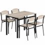 Dining set, 5 pieces, 4 chairs, Oak/white, 100 × 63 × 76.5 cm
