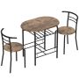 Dining set, with 2 chairs, Brown, 80 × 76 × 52 cm