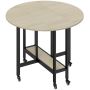 Dining table, foldable, with open shelf, 100 × 75 × 100 cm