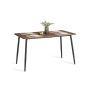 Dining table VASAGLE KDT100K02, for 4-6 people, Brown/black, 140 × 75 × 75 cm
