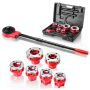 Pipe threading set VEVOR KT1106N, 6 bits, 52 × 14 × 38 cm