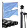 Maszt flagowy VEVOR UP-QGTJ20, segmentowy, czarny, Ø5,16 × 609 cm