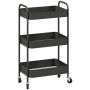 Trolley, 3 shelves, Black, 45 × 79 × 30.6 cm
