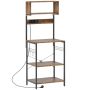 Kitchen shelf, 2 electrical outlets, 5 hooks, 60 × 153 × 42 cm