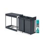 Kosz na śmieci SONGMICS Kitchen, 2 × 15 l, szary, 48,6 × 25,4 × 44 cm