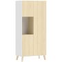 Kitchen cabinet, 8 compartments, White/oak, 80 × 170 × 40 cm