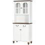 Kitchen cabinet Homcom 76x38x182cm., white/brown