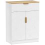 Kitchen cabinet, with drawer and shelves, White, 60 × 82 × 32 cm