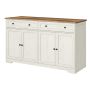 Szafka kuchenna VASAGLE LSC541WJ01, 2 szuflady, 4 drzwi, biała, 140 × 80 × 40 cm