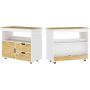 Kitchen trolley Homcom 107x50x85cm., white/light brown