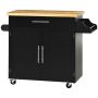 Kitchen trolley Homcom 109x40x89cm., black/light brown