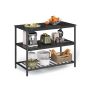 VASAGLE kitchen shelf, 3-tier, brown/black, 60 × 120 × 90 cm