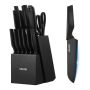 Kitchen knife set VEVOR, 15 pieces, Black, 27 × 17 × 39 cm