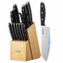 Zestaw noży kuchennych VEVOR KD45P71MM40-15PCS, 15 elementów, 180 × 107 × 330 mm
