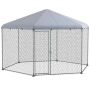 Kurnik PawHut 400x346x263cm, kolor srebrny