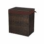 Laundry basket made of polyrattan, 110 L capacity, brown