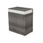 Laundry basket 110 L made of polyrattan, grey