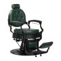 Green barber chair Gabbiano President with hydraulic lift