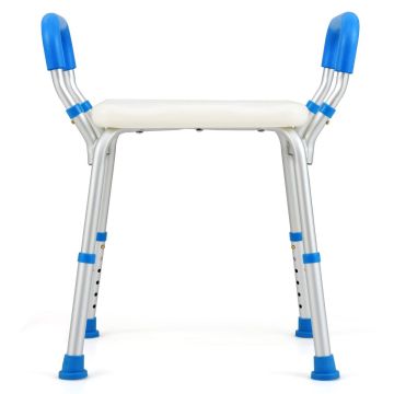 Shower chair 59x43x67cm., white/blue