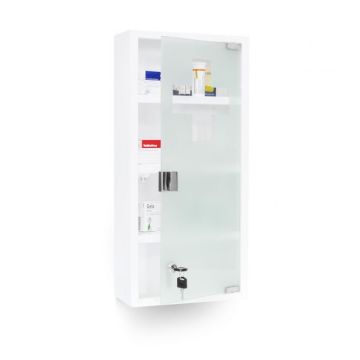 Transparent medical cabinet 57x27x12cm., white