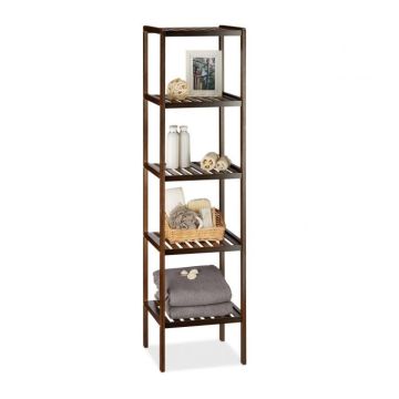 Bathroom shelf with 5 shelves 139.5x34.5x33cm., dark brown