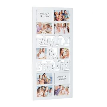 Collage of 10 photos 74.5x35x2cm., white color