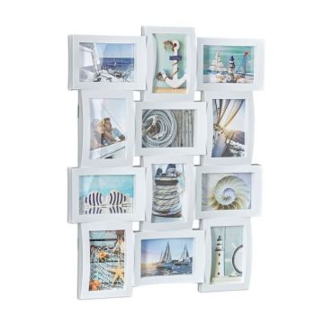 Collage of 12 photos 60.5x47.5x3.5cm., white color
