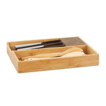 Knife tray 6.5x38x30cm., light brown/brown color