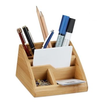 Writing instrument organizer 8.7x12.7x15.5 cm., light brown