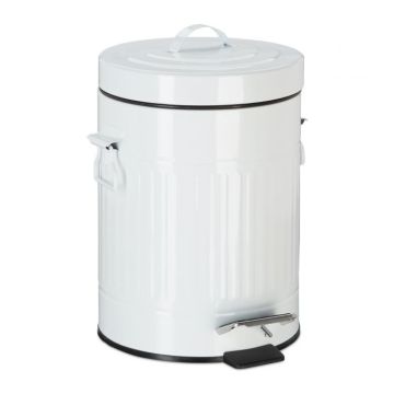 5 liter trash can, white/black