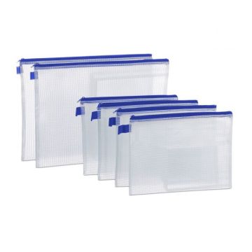 Set of 6 document folders, blue