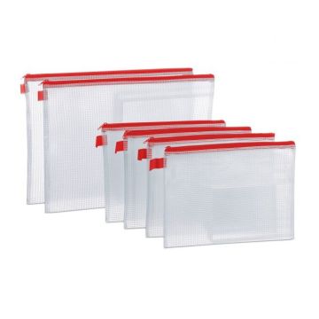 Set of 6 document folders, red