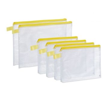 Set of 6 document folders, yellow